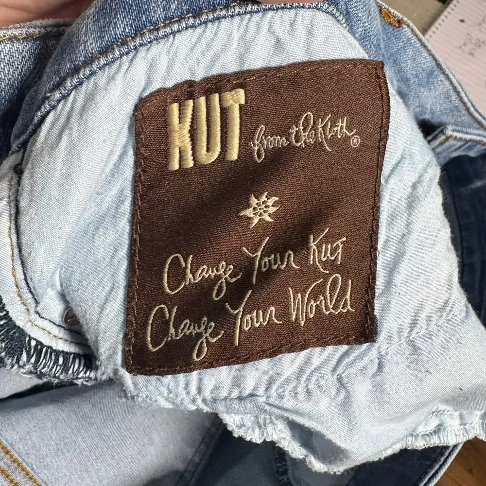 Kut From The Kloth Wide Leg Raw Hem Denim‎ Jean Women Blue Minimal Modest Boho